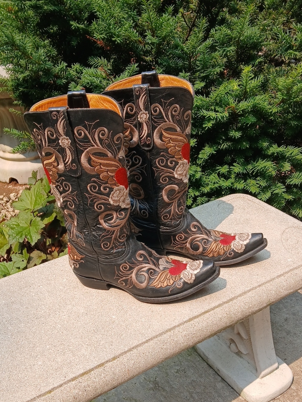 Old GRINGO GRACE BLACK EMBROIDERED BOOT SZ 9.5B - Picture 2 of 12